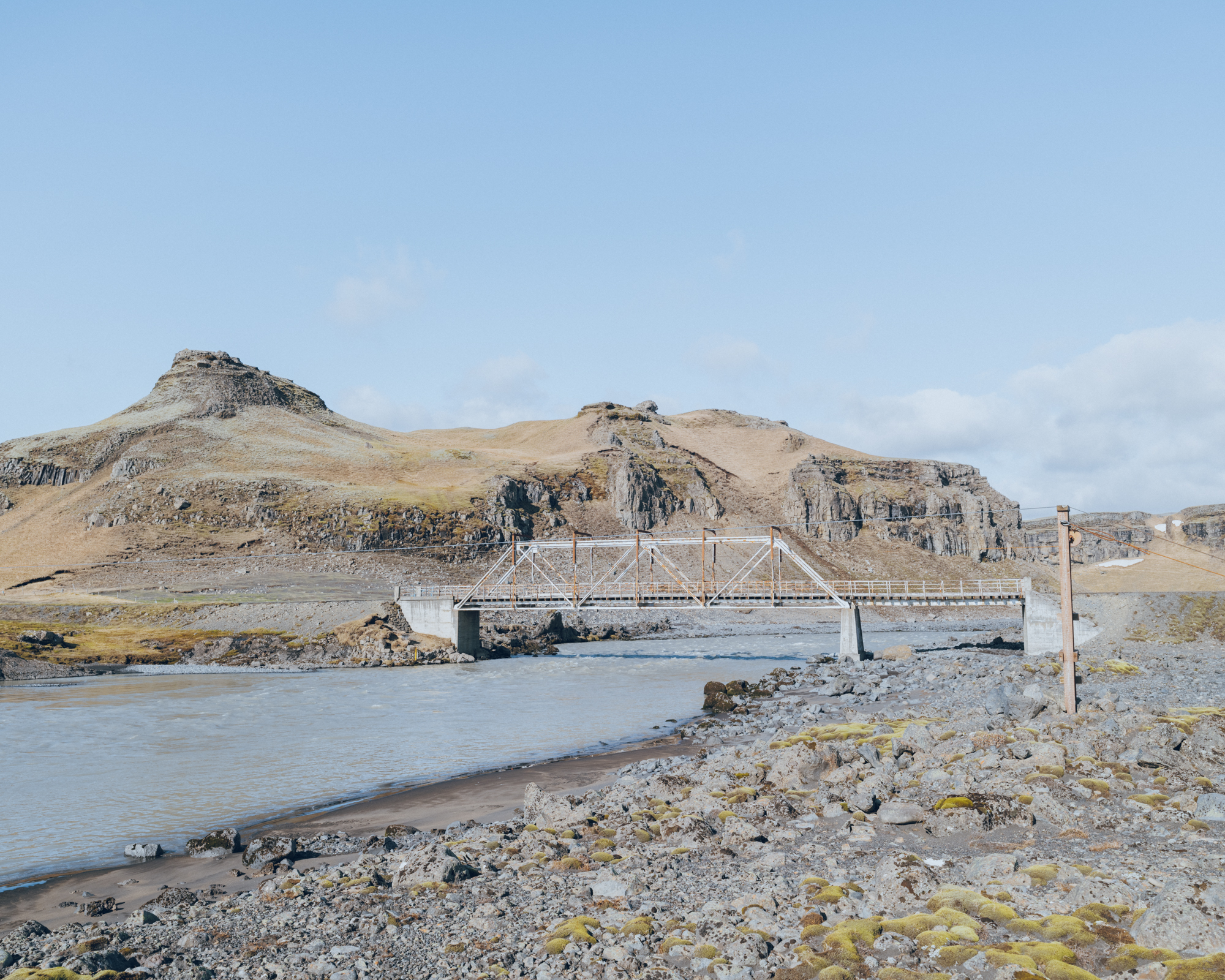 Abandoned Bridge in Iceland: Remnants of a forgotten structure amidst Icelandic landscapes