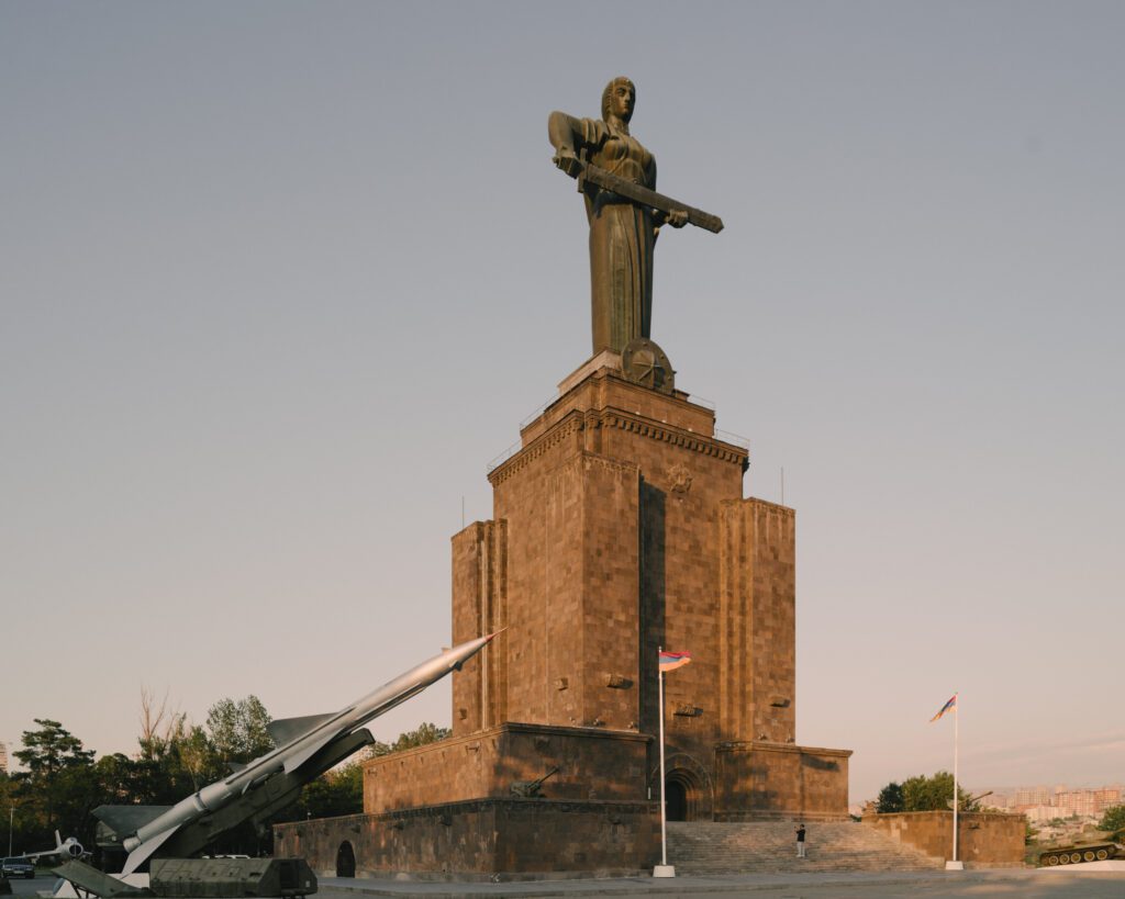 Mother Armenia statue in Yerevan, created by sculptor Ara Harutyunyan.